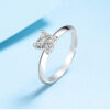 Tezzc 1ct 2ct Princess Cut Moissanite Lab Ring For Women Sterg Sier Pass Dia Test Bands Party Wedding Rings