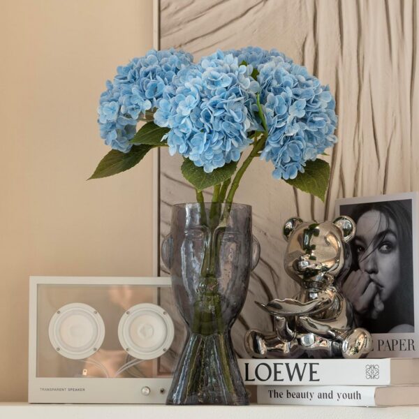 ee6c84cbfa97f7ac 3PCS 22 inch Lifelike Artificial Hydrangea Large Real Touch Flowers Artificial Flowers Dry Flowers Outdoor Wedding Christmas Office Family Party Living Room Table Decoration (White)