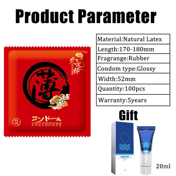 ee706daf513f862c 100pcs Ultra Thin Condoms Hyaluronic Acid Smooth Natural Latex Cock Penis Sleeve with Lubricant 20ml Sex Toys for Couples