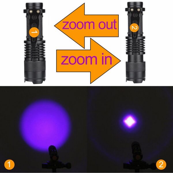 ee771192587704cd UV LED Portable 395nm Black Light Wavelength Violet Flashlight Pet Urine Scorpion Feminine Hygiene Detector Torch