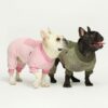ee7eb66976396c65 Fuzzy Dog Pajamas, Winter Dog Clothes for Small Dogs Girl, Pet Onesie with Feet, Cat Outfit, Heather Pink, Large