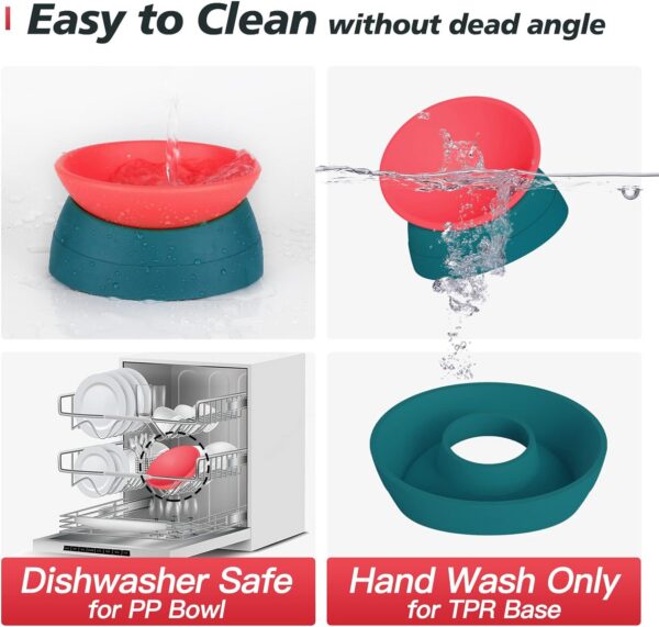ee8ae208944d99d7 2Pcs Cat Bowls Elevated Cat Food Bowl Adjustable Cat Dish Anti-Slip and Anti-Noise Raised Cat Bowl Protecting Pet’s Spine Thickened Plastic Bowl Suitable for Indoor Cats, 17 Oz