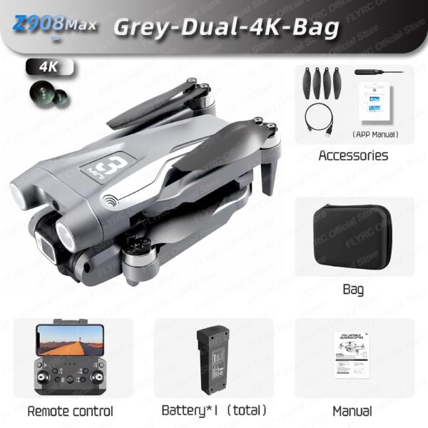 New Z908Max Dual8K GPS 9KM Drone Professional WIFI FPV Obstacle Avoidance Brushless Four-Axis Folding Rc Quadcopter Apron Sell