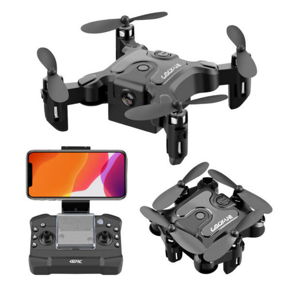 4DRC V2 Mini HD Camera WiFi Fpv Air Pressure Altitude Hold Black And Gray Foldable Quadcopter RC Drone Toy
