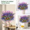 Artificial Plants Outdoor, 24PCS Lavender Artificial Flowers, UV Resistant Fake Flowers, Faux Flowers for Outdoor Planters for Home Garden Outside Porch Decor