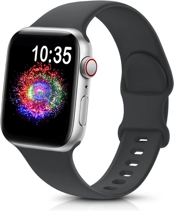 eeb72fc27d492d63 TreasureMax Sport Band Compatible with Apple Watch Bands 38mm 40mm 41mm 42mm 44mm 45mm 49mm,Soft Silicone Strap Compatible for Apple Watch Series 9 Ultra 8 7 6 5 4 3 2 1 SE Men Women Grey 38/40/41MM
