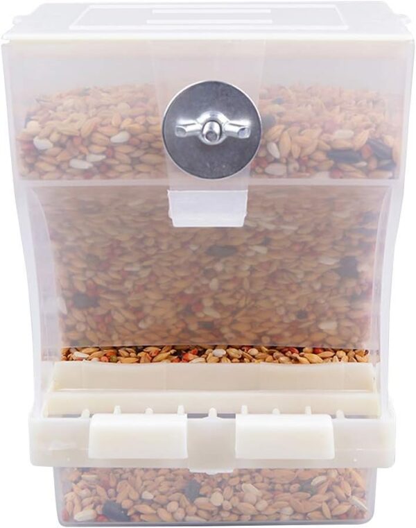 eec25304fd72b428 Automatic Bird Feeder No Mess for Cage Inside Birds Stuff Cage Accessories Seed Food Container for Small Brids Cockatiel Budgerigar Macaw Finch Budgie Parakeet Conure Canary Parrots Lovebird