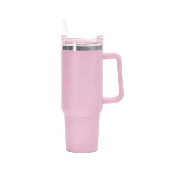 eecdf458caf3584d Ready To Ship 40oz Hot Pink Mugs With Handle Insulated Tumblers Lids Straw Stainless Steel Coffee Thermos Cups