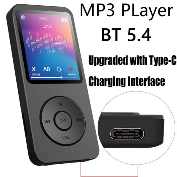 Type-C Port MP3 Player Fast Charging 5.4 Bluetooth Version Running, Fiess, Exercise Walkman Scalable Memory Card