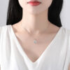 eecfb3641a5b343a CZCITY Moissanite Diamond Pendant Necklaces Round Classic Simple For Women Sterling Sier Chain Trending Iced 1CT