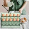 eed239a3f3edecf1 Kitchen Large Capacity Fridge Storage Box - Portable Multi-Layer Tray Organizer, Convenient Opening/Closing Egg Holder