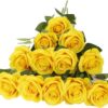 Artificial Rose Flower Dusty Rose Flower Silk Flowers 12 pcs with Long Stem Silk Roses Bouquet for Wedding Bridal Shower Party Home Decoration