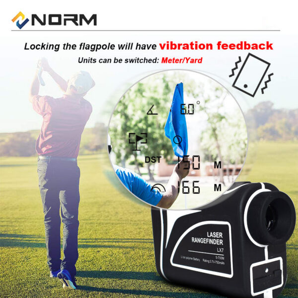 NORM Professional Laser Distance Meter Golf RangeFinder with Slope Trectory Compensation