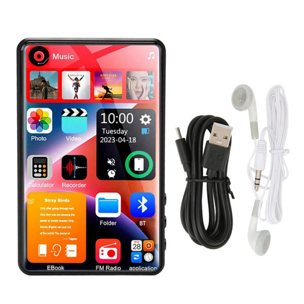 eee3ff28a07d2eb7 HD MP3 MP4 PlayerFull Touch ScreenBluetooth 5.2 Walkman16GBBuilt-in SpeakerMusic PlayerFM RadioRecordingEbook
