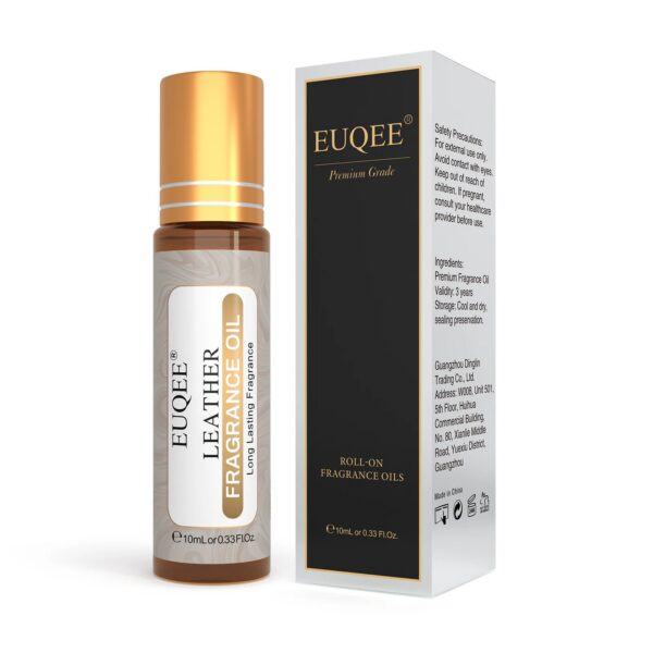 EUQEE 10ml Men's Roll-on Fragrance Oil For Car Diffuser Aromatherapy Green Tea Leather Amber Romance Aroma Essential Oils