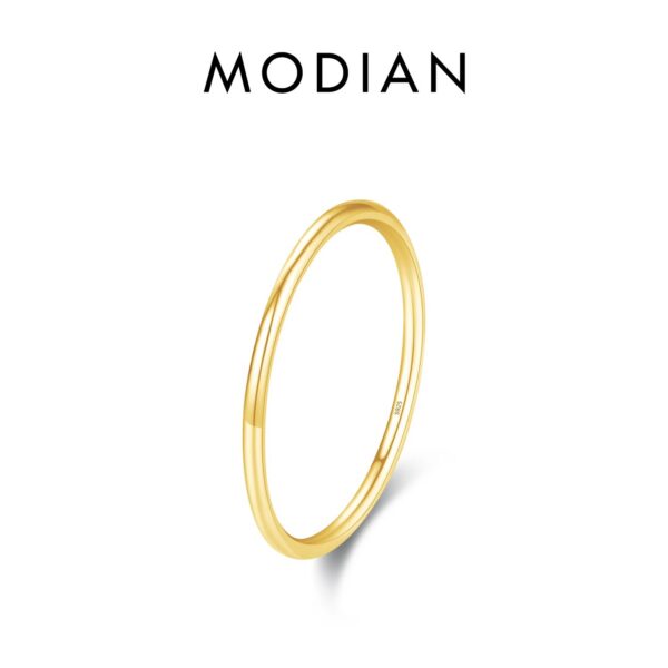 eeea1f5ed29692f4 MODIAN 925 Sterling Silver Minimalist Thin Stackable Fashion Rings Classic Gold Color Fine Jewelry For Women Girl Party Gifts