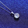 eeeeb802924aae8e CZCITY Moissanite Diamond Pendant Necklaces Round Classic Simple For Women Sterling Sier Chain Trending Iced 1CT