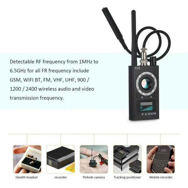 Multi-function K18 K88 Anti-spy Detector GPS Signal Detect GSM RF Tracker Wireless Camera Lens Device Finder