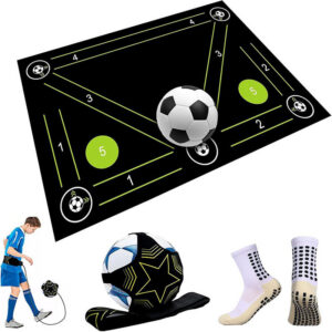 Non-Slip Soccer Footwork Silent Shock-Absorbing Training Mat Ball Control Mats Indoor Outdoor