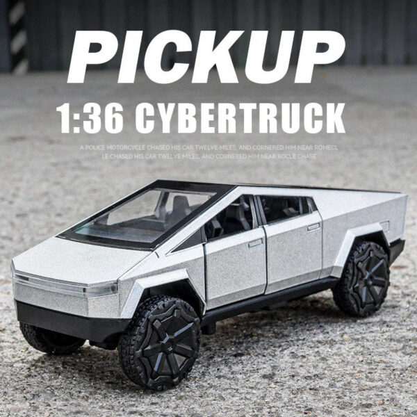 ef0c99008eacd1d0 1:36 Tesla Cybertruck Alloy Car Model Diecasts Vehicles s Sound Light Pickup Truck Kid Children Christmas Gift Boy Toy