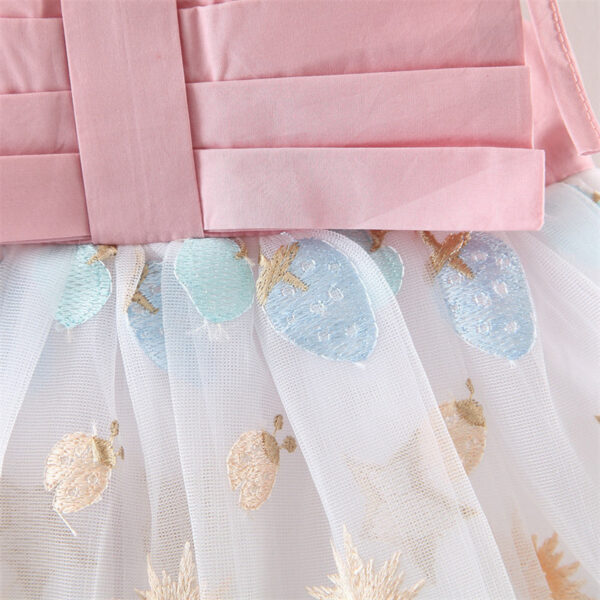 Summer Baby Girl Sling Mesh Dress Toddler Birthday Party Princess Flower Children Clothes 0 To 3 Years Old Wedding Kids Costume