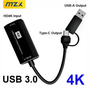 ef46ba1ccfe044dd MZX USB 3.0 A Type C 4K Video Capture Card Board Tipo HDMI-Compatible Capturer HD Grabber OBS Capturing Game Streaming Recorder