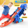 New product folding dinosaur Transporter Car Toys compeve game roll to eat & store die-cast cars（Come with2 Metal Cars）