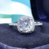ef57e5f4f4ef0e6c 100% Moissanite 1CT 2CT 3CT Brilliant Diamond Halo Engagement Rings For Women Girls Promise Gift Sterling Sier Jewelry