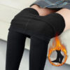 ef5eb73266aa0e7d Women Socks Winter Thermal Pantyhose Solid Color Insulated Legging High Waist Elastic Fleece Tights Slim Warm Sock Pants Out Wear