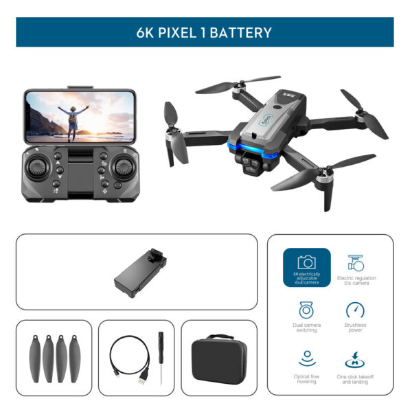 ef681cd2ea3cb385 Professional S8S RC Drone Brushless 8K Three ESC Camera Optical Flow 360° Obstacle Avoidance Headless Mode Foldable Quadcopter
