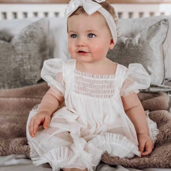 ef6b3c496a49c3a0 Children‘s Flower Girl’s Princess Ball Gown Wedding Birthday Dress.Kid‘s Girl Pearl Butterfly Wings White Tulle Party Dresses 9T