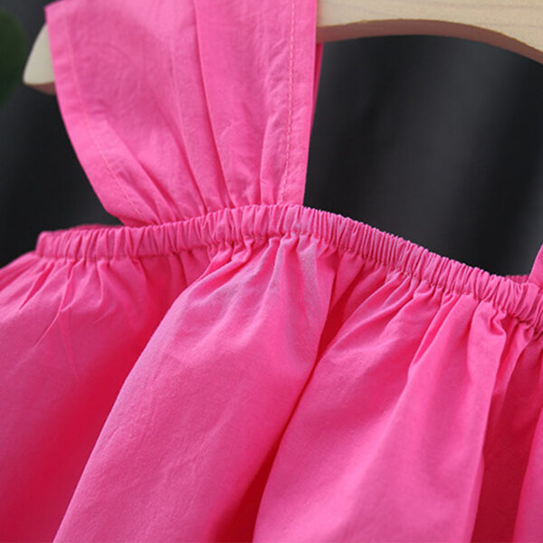 Summer Sweet Baby Girl Sleeveless Dresses Flowers Simple Solid Color Newborn Children Clothes Toddlers Thin Cotton Kids Costume