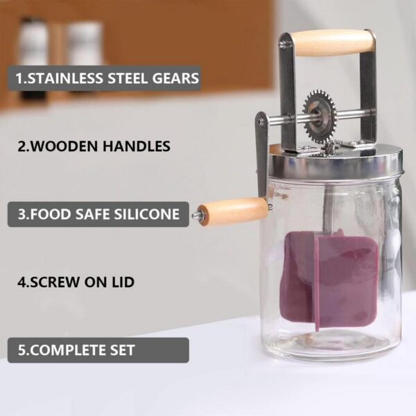 ef7a8e6b2755b158 Homemade Churner Manual Butter Maker Food Mixer Glass+silicone 1000ml/1500ml Stirring Tool Silicone Wheel Kitchen Gadgets