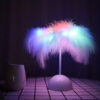 Creative Table Lamp Warm White Light Tree Feather Lampshade Girl LED Wedding Decorative Lights Birthday Gift Home Decor