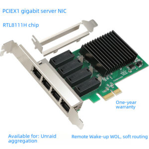 ef8dab539baed6c2 Full Gigabit Card Pcie1x To 4-port Server Network Ports Exsi Aggregation Unraid Software Router 8111h