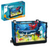Fish Tank Kit with Lights, MOC Aquarium Marine Animal Building Blocks for Kids 6+, Bricks Toys Gifts