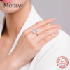 efeb57ff8d504995 Modian Classic Rectangular Cutting Clear CZ Ring Solid 925 Sterling Silver Luxury Finger Rings For Women Wedding Fine Jewelry