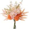KIRIFLY Artificial Fake Flowers Plants Silk Flower Arrangements Wedding Bouquets Decorations Plastic Floral Table Centerpieces for Home Kitchen Garden Party Décor (Purple White)