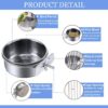HERCOCCI Bird Feeder Dish Cup, Stainless Steel Parrot Food Bowl Feeding Coop Cups Clamp Holder, Bird Water Cage Bowl for Parakeet Lovebird Conure Cockatiel Budgie Chinchilla (5 Pieces)
