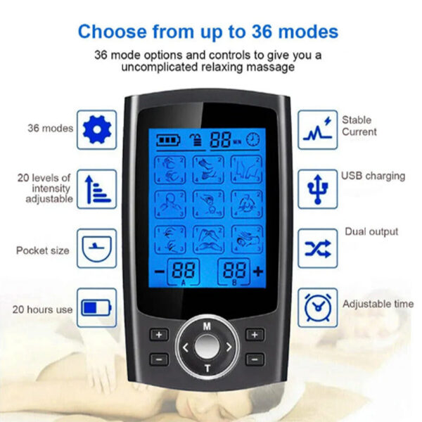 f0109f04915b6b7a Tens Muscle Stimulator 36-Mode Electric EMS Acupuncture Body Massage Digital Therapy Slimming hine Electrostimulator