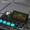 Audio Mixer, Live Sound Card with DJ Mixer Effects & Voice Changer, Sound Board with RGB, Music Recording Equipment