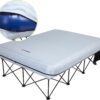 f015ce9c79a2d7c8 FUNDANGO Campingbett Luftmatratze 2 Personen mit Gestell, Camping luftbett mit pumpe Beistelltisch,Aufblasbare Matratze mit Tragetasche, Gästebett für Reisen Angeln Camping Indoor