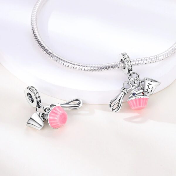 f02422c26793d314 MULA 1PC Sier Plated Dangle Charms Lipstick Plane Insect Pendants Fit Original Bracelet Beads DIY Fashion Jewelry