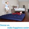 f027c2eff35bdee6 Queen Camping Air Mattress Inflatable Air Bed with Flocked Top