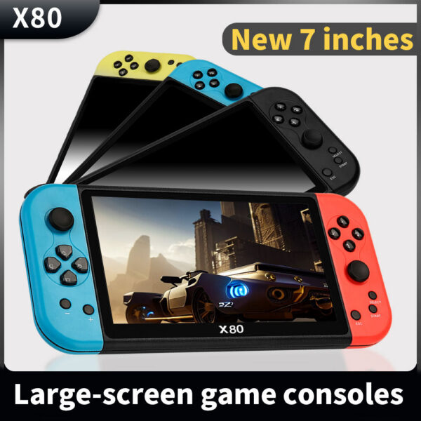f02d2b2354ab7c09 X80 large 7 inch TFT800*480 HD true color screen 3000mah handheld game console birthday Christmas gift