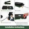 f02ea902d455f85f 2025 Update Portable 2 Burner Propane Camping Stove with Barbecue Plate - 17200 BTU High Output, Two Adjustable Burners, Easy Carrying Handle & Inlet Gas Pipe (GREEN)