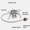 f03543a03418b788 3-Core Burner Camping Stove with Fuel Canister Adapter, Folding Windshield and Storage Case, Portable Collapsible Camp Stove Set for Outdoor Backpacking Hiking Picnic
