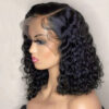 f048d175528f882a Deep Wave 180% Density Pre-Plucked Side Part Short Bob 13*4 Lace Frontal Brazilian Virgin Human Hair Wigs For Black Woman