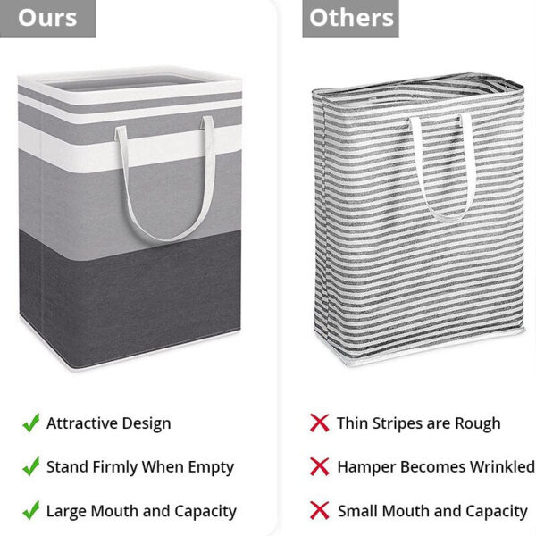 f04951dd292e85e4 1pc Grey Large Capacity Waterproof Cotton Linen Dirty Basket Simplified Clothes Sundrie Box Foldable Storage Bag
