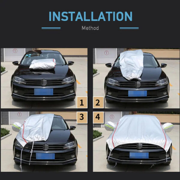 f05e8e6e2ae70252 Universal Half Car Cover Waterproof Outdoor Cover Oxford Sun Rain Uv Protection Dustproof Snowproof Car Body Cover for SUV Sedan